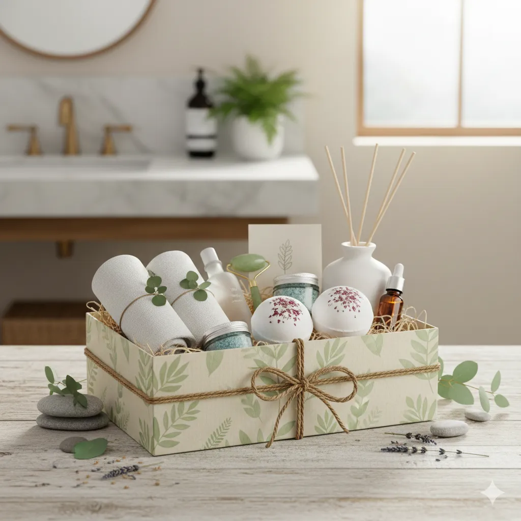 Wellness Essentials box with natural spa items