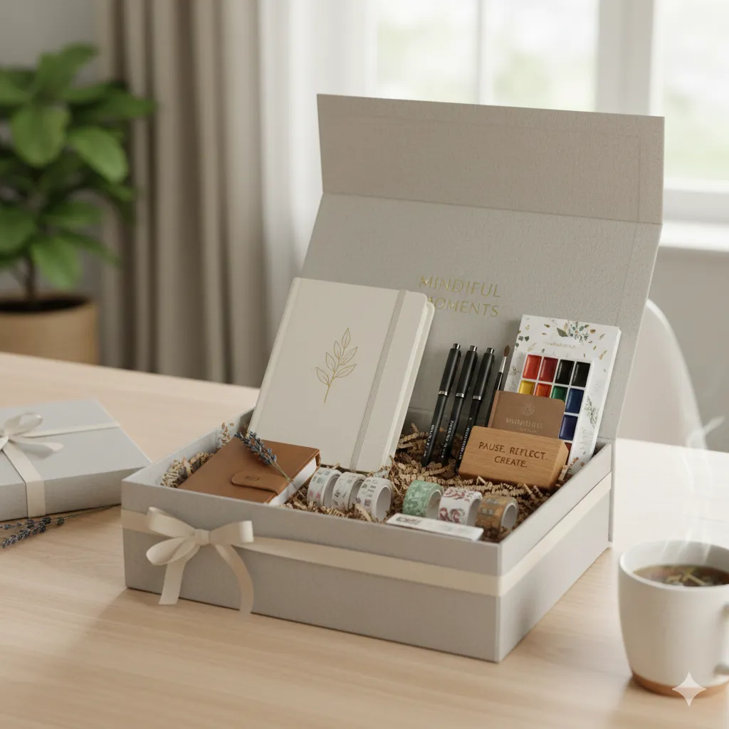 Mindful Moments box with journaling tools